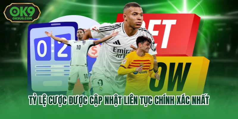 Tỷ lệ cược được cập nhật liên tục chính xác nhất